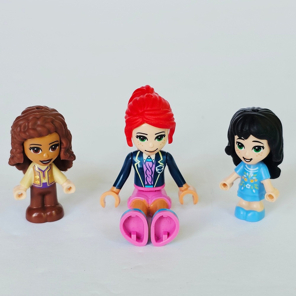 LEGO Friends Mini-doll Hair Lot Brown Red Black Accessories 3pc Replacement